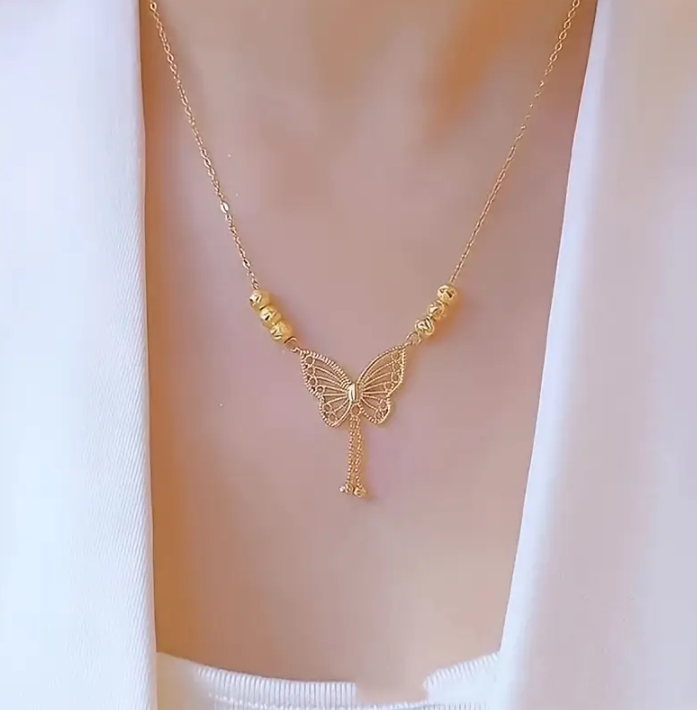 Delicate Wings Gold plated Butterfly Necklace