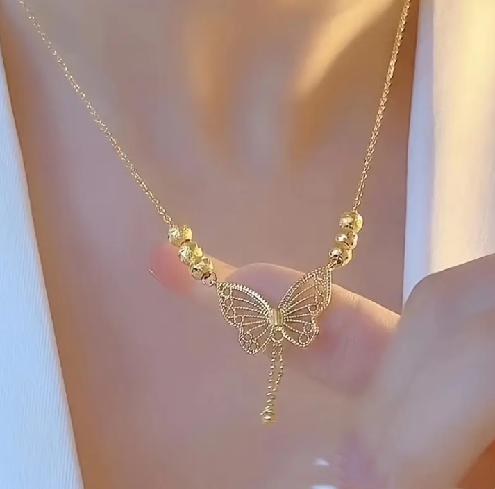 Delicate Wings Gold plated Butterfly Necklace